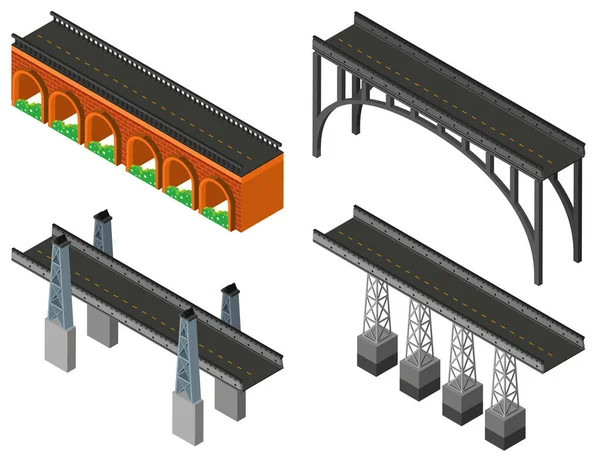 Köprüler farklı tasarımlar — Stok Vektör