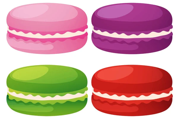 Macarons en quatre saveurs — Image vectorielle