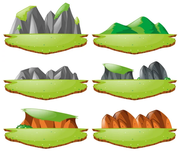 Olika landformer slätter och berg — Stock vektor