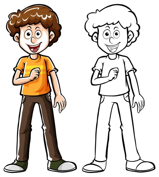 Doodle character for teenage boy — Stock Vector