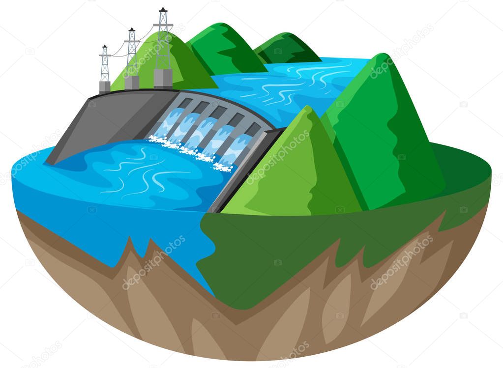 3D design for dam in the mountain