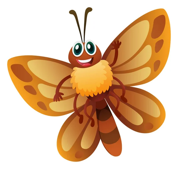 かわいい蝶の黒い翼を持つ — ストックベクタ