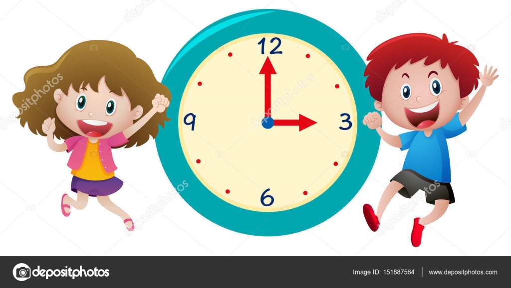 少年と青い時計を持つ少女 ストックベクター C Brgfx 少年と青い時計を持つ少女 ストックベクター C Brgfx