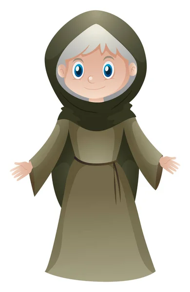 Old woman in medieval clothes — Stock Vector