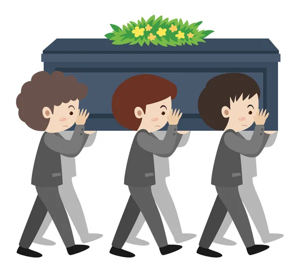 La gente lleva ataúd en los sholders en el funeral — Archivo Imágenes Vectoriales