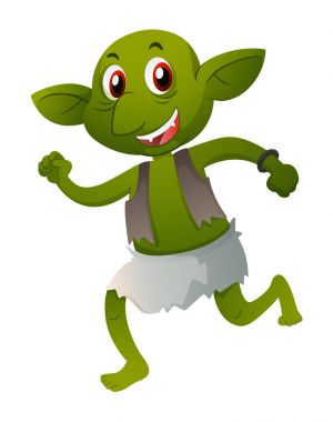 Eski giysiler içinde yeşil elf