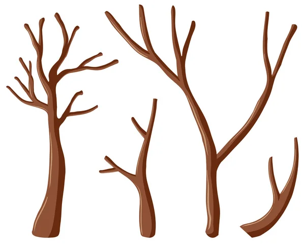 Different shapes of branches — Stock Vector