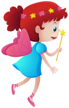 Uçan pembe kanatlı peri