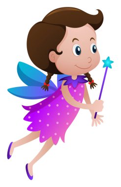 Mavi kanatlı sevimli peri