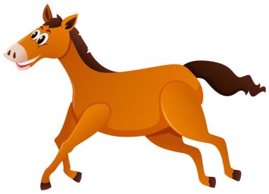 Kahverengi At beyaz arka plan üzerinde çalışan