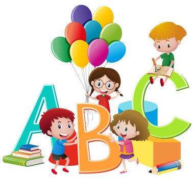 Çocuk oyuncakları ve İngilizce alfabe oyun