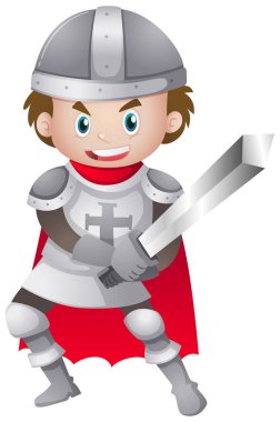 Demir zırh giymiş şövalye