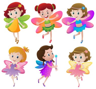 Renkli kanatlar ile altı periler