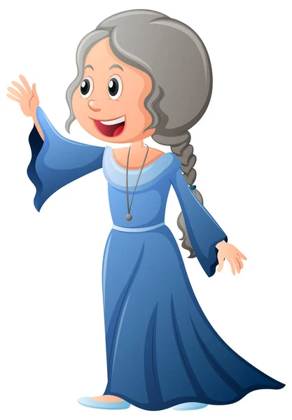 Frau der Oberschicht im blauen Kleid — Stockvektor