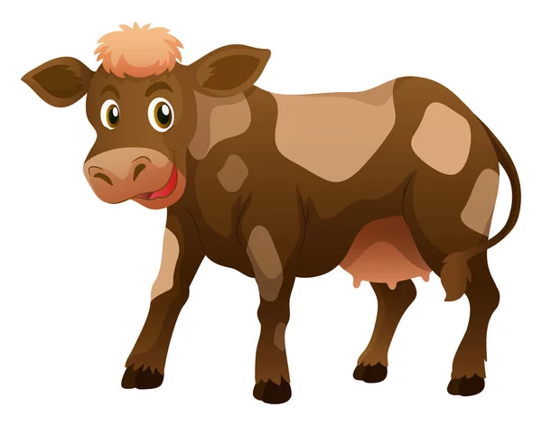 Mucca con pelle marrone — Vettoriale Stock