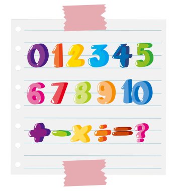 Numaraları ve işaret için yazı tipi tasarımlar