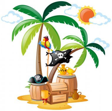 Korsan kuş papağan ayakta