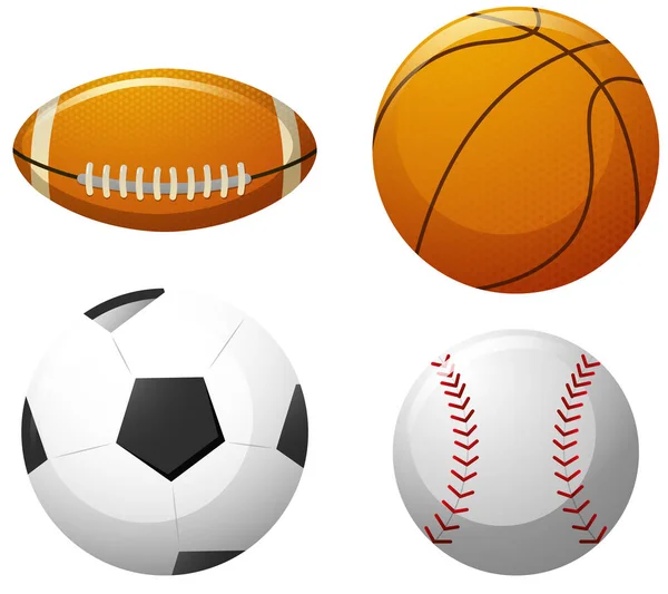 stock vector Four different kinds of balls