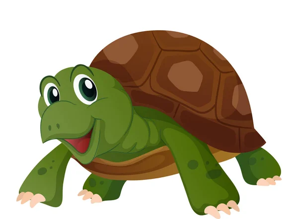Schattige schildpad met blij gezicht — Stockvector