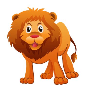 Beyaz arka plan üzerinde vahşi aslan