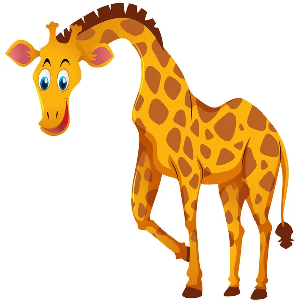 Girafe avec visage heureux — Image vectorielle