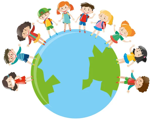 Mutlu çocuklar yeryüzünde ayakta