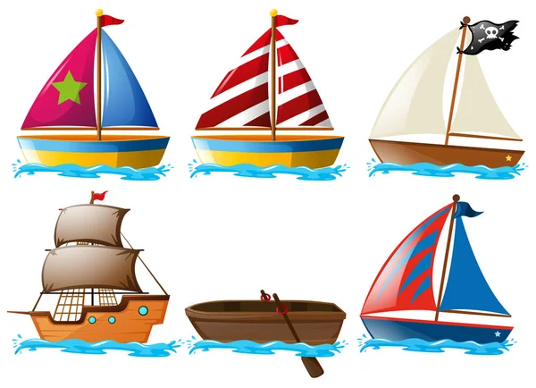 Different kinds of vessels — Stock Vector