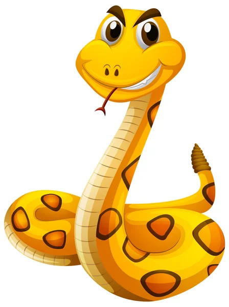 Serpente selvagem com pele amarela — Vetor de Stock
