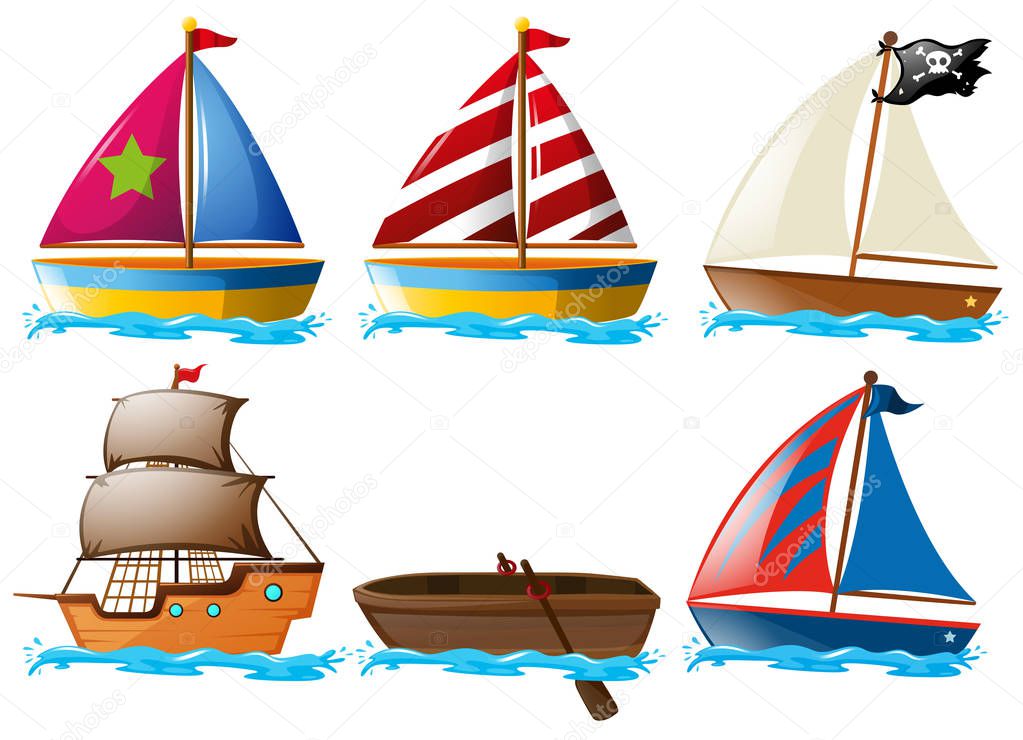 Different kinds of vessels
