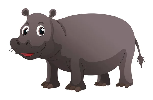 Happy hippo σε λευκό φόντο — Διανυσματικό Αρχείο