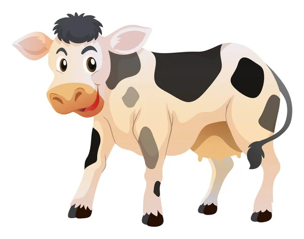 Carina piccola mucca in piedi — Vettoriale Stock