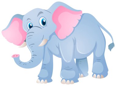 Beyaz zemin üzerine mavi fil