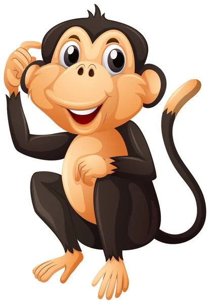 黒い毛皮のかわいい猿 — ストックベクタ