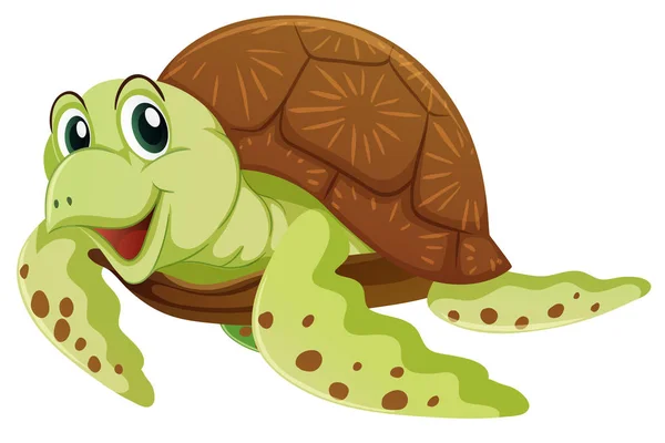 Karetschildpad met blij gezicht — Stockvector