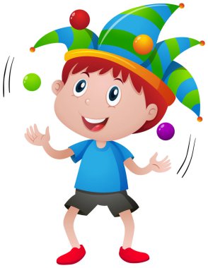 Mutlu çocuk topları hokkabazlık