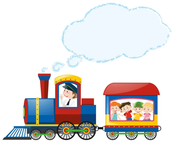 Çocuk trene binme — Stok Vektör