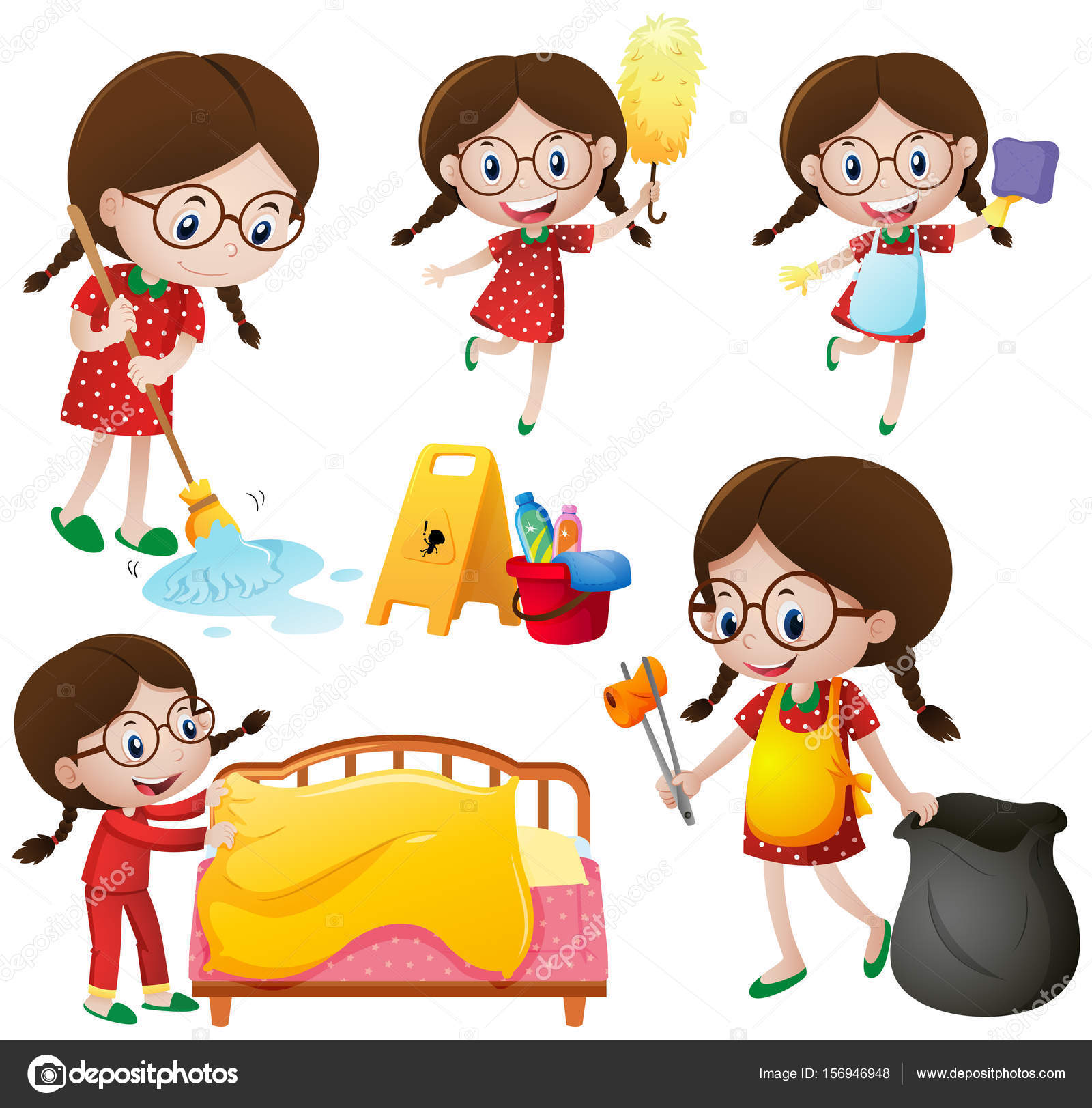 Boy Making Bed Clipart For Kids