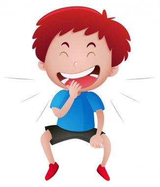 Küçük çocuk yalnız gülüyor