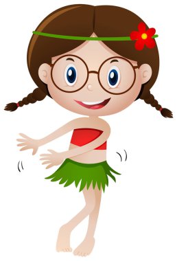 Küçük kız tek başına dans