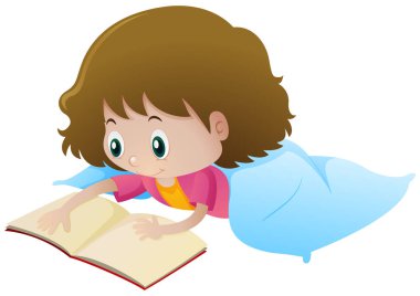 Küçük kız okuma kitabı yalnız