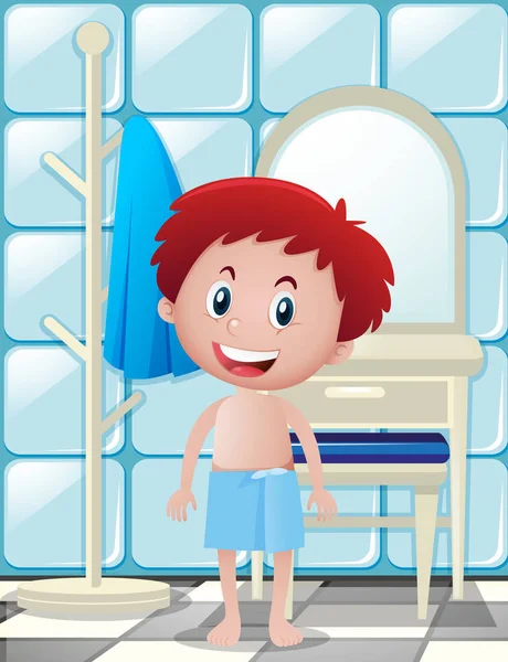 Хлопчик стоїть у ванній — стоковий вектор