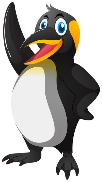 Pinguino felice con grande sorriso — Vettoriale Stock