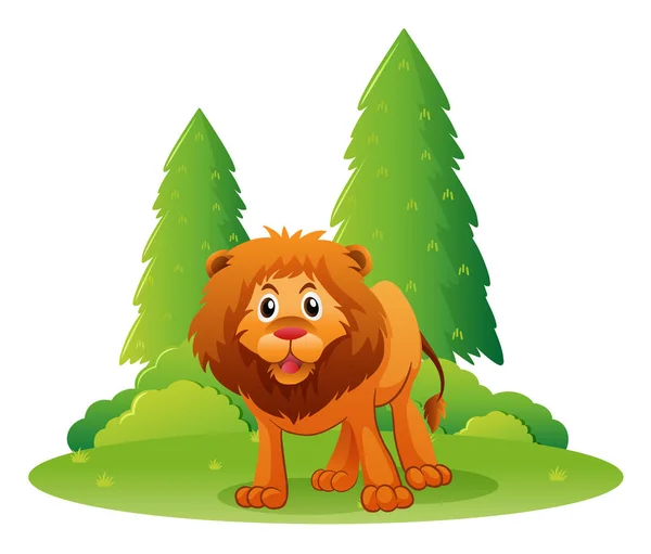 Wild lion in the garden — Stock Vector