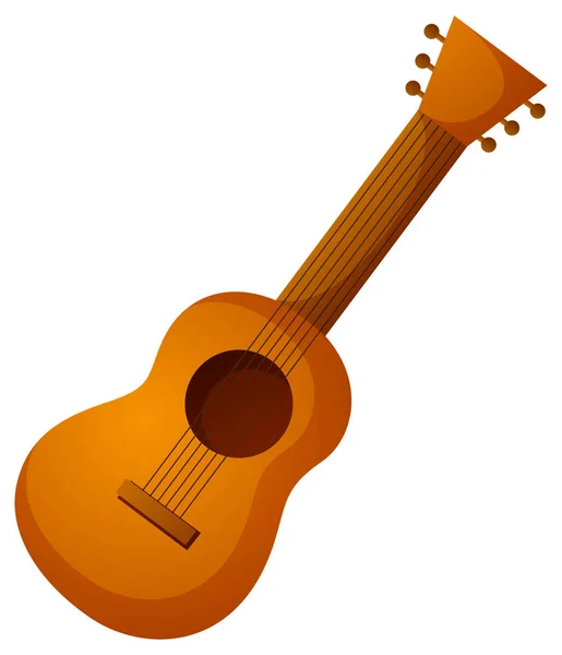 白色背景的木制吉他 — 图库矢量图片