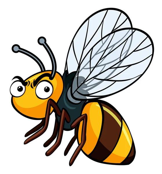 Bee with angry face — Stock Vector
