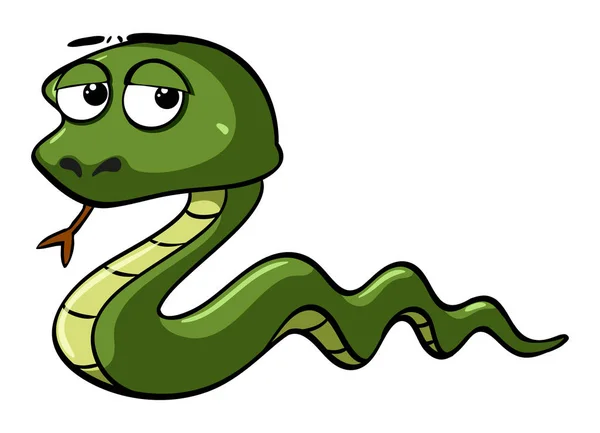 Serpiente verde sobre fondo blanco — Archivo Imágenes Vectoriales