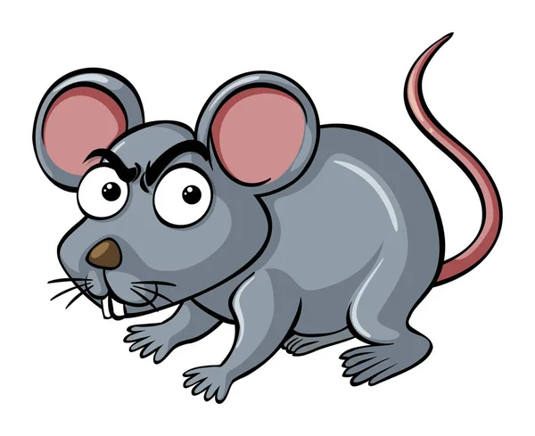Tikus kecil dengan wajah marah - Stok Vektor