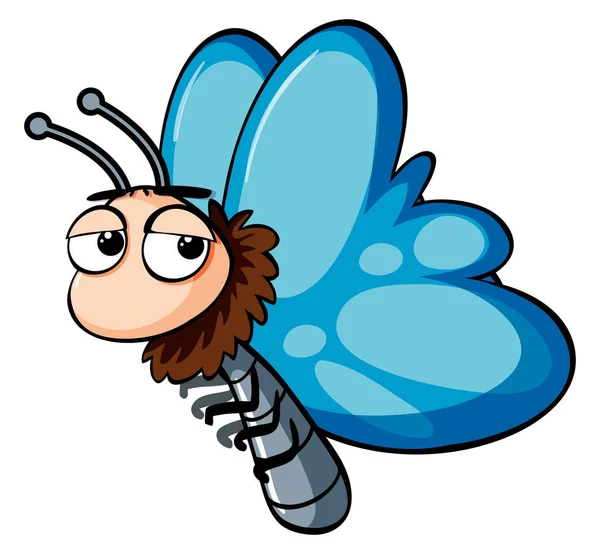 Schmetterling mit blauen Flügeln — Stockvektor