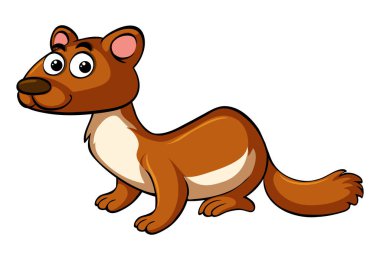 Brown mongoose on white background clipart