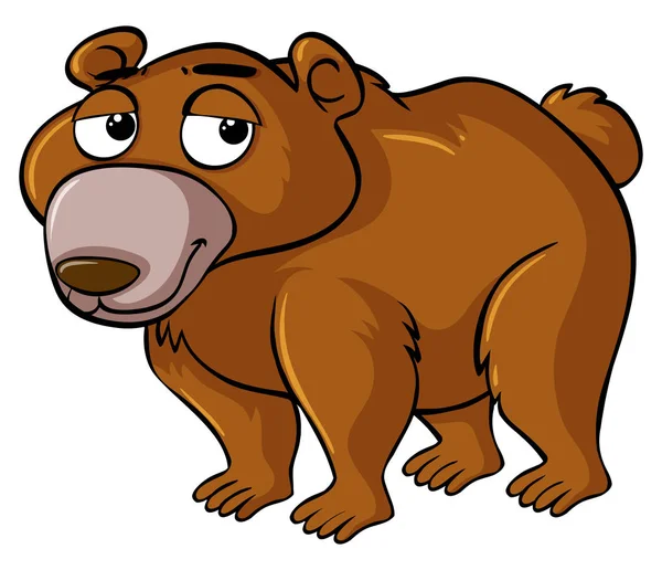 Oso pardo con cara somnolienta — Vector de stock